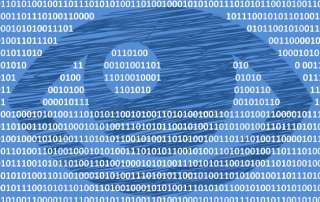 Code mit Abbildung eines Auges