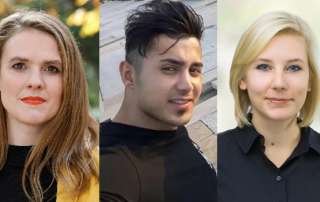 Der politische Gefangene Saeed Tamjidi und seine zwei Patinnen Terry Reintke und Imke Byl