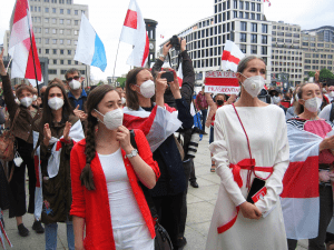 Demonstration für Belarus mit Swetlana Tichanowskaja und Tatjana Chomitsch