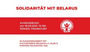 Einladung zur Kundgebung am 18.09.2021: Zeigt Solidarität mit Belarus!