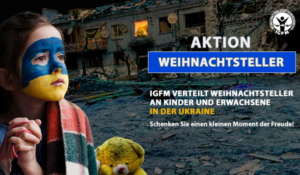 Binnenflüchtlinge in der Ukraine sollen zusätzlich zu den Hilfsgütern einen Weihnachtsteller im Gesamtwert von 30 € mitnehmen können. Er wird Weihnachtsgebäck und Obst, für Kinder ein altersgerechtes Spielzeug und die Erwachsenen eine sonstige kleine Aufmerksamkeit enthalten.
