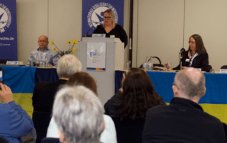 Jurgita Samoskiene spricht bei der 52. IGFM-Jahrestagung in Bonn.