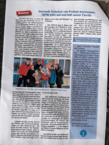 IGFM Mitteilungsblatt „Für die Menschenrechte“ von Okt. 2020 berichtet über den ersten Todesfall durch eine Schusswaffe