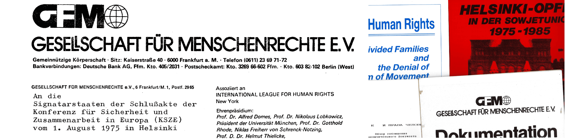KSZE-Dokumentationen der IGFM zur Einhaltung des Helsinki-Abkommens 